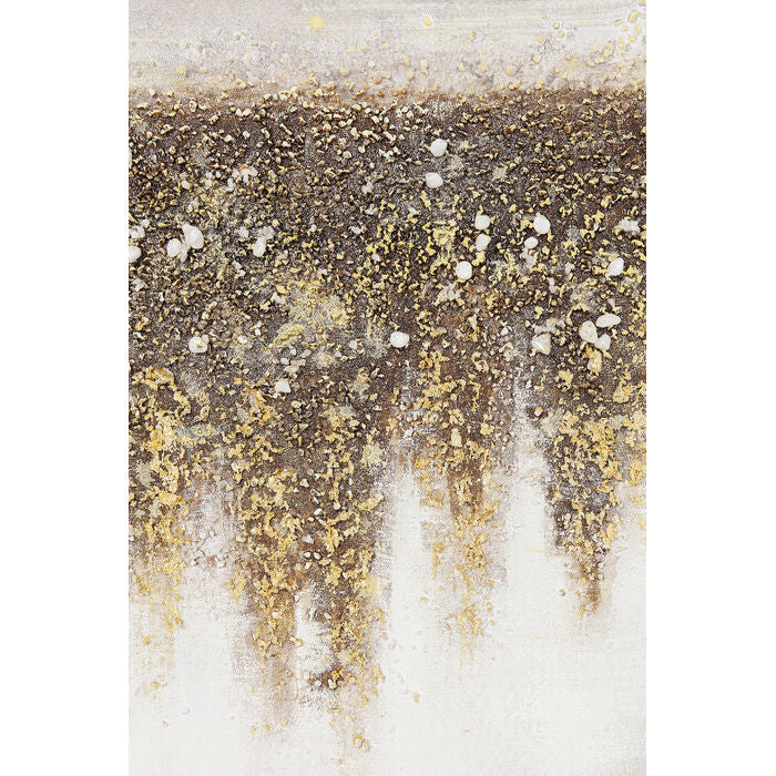 Gold Abstract Fields Canvas Painting
