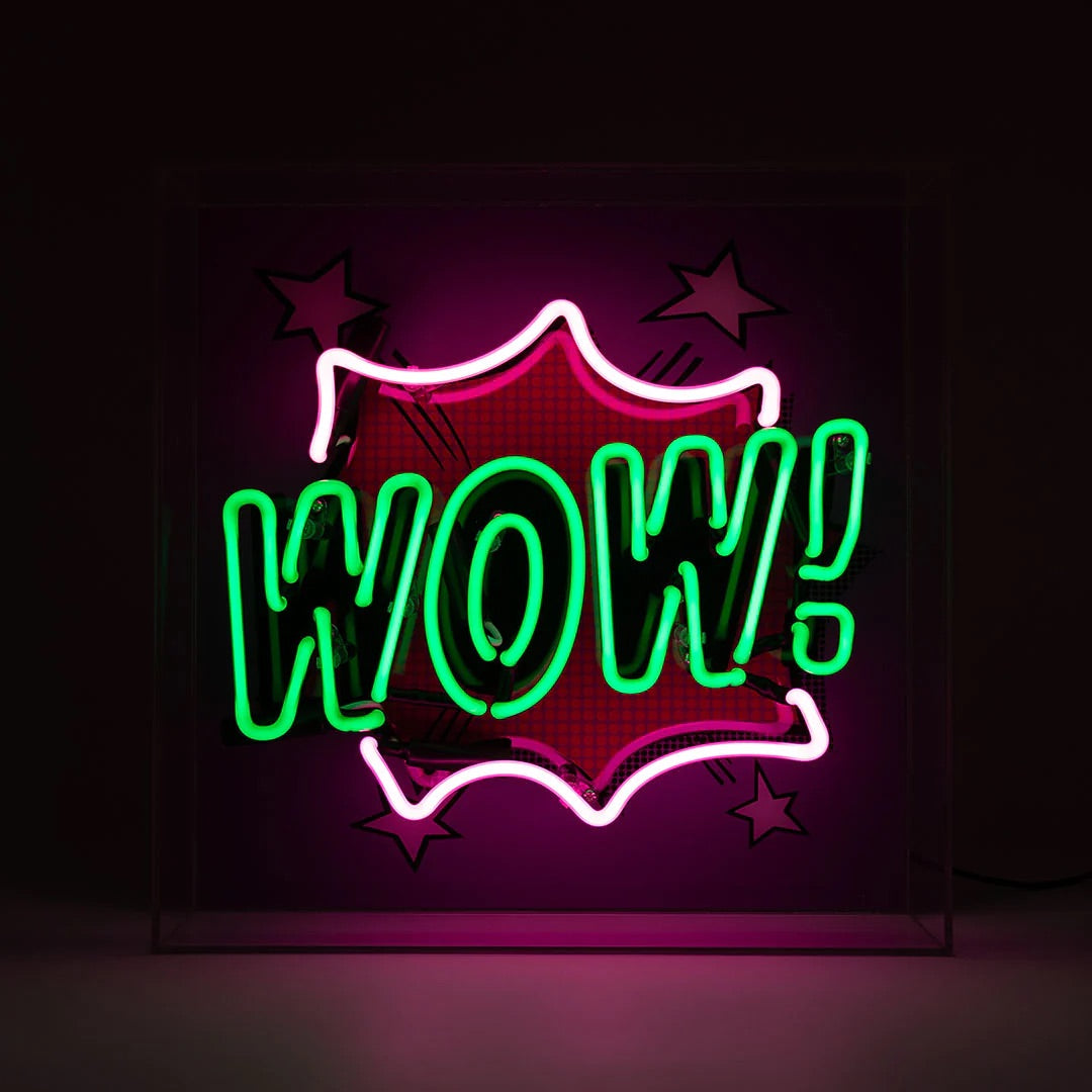 WOW Neon Box Sign