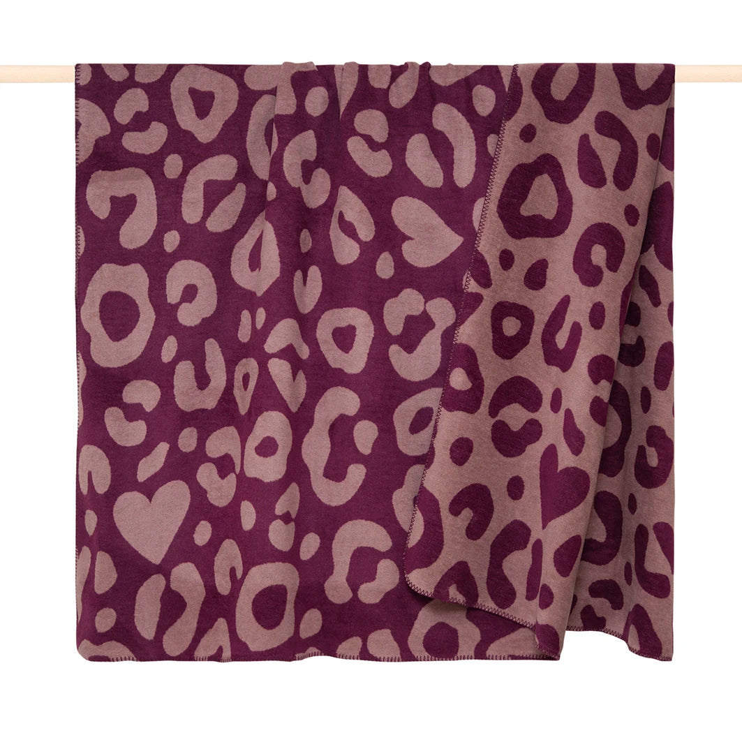 Leo Burgundy Blanket