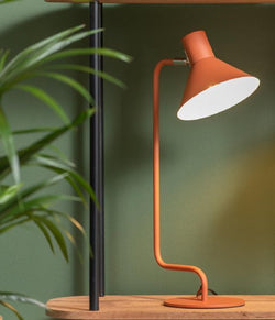 Curved Burned Orange Table Lamp