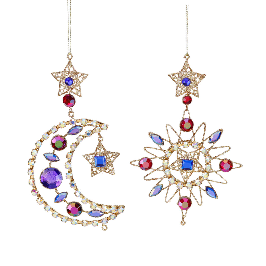 Jewel Moon & Star Decoration
