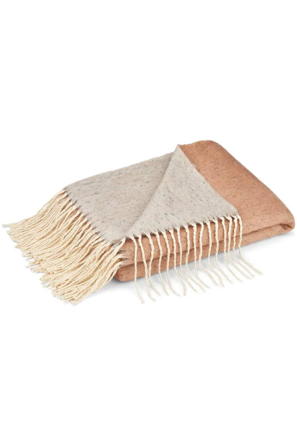 Rust Grey Double Face Mohair Throw