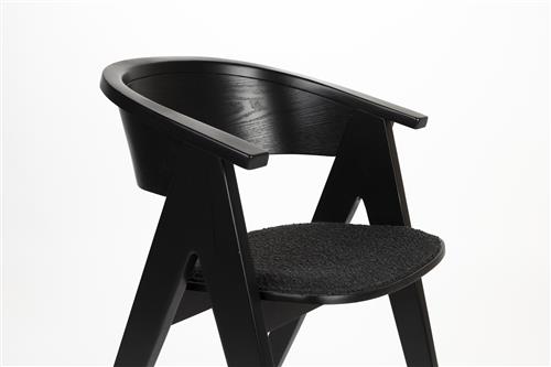 Ndsm Black Wood & Bouclé Chair