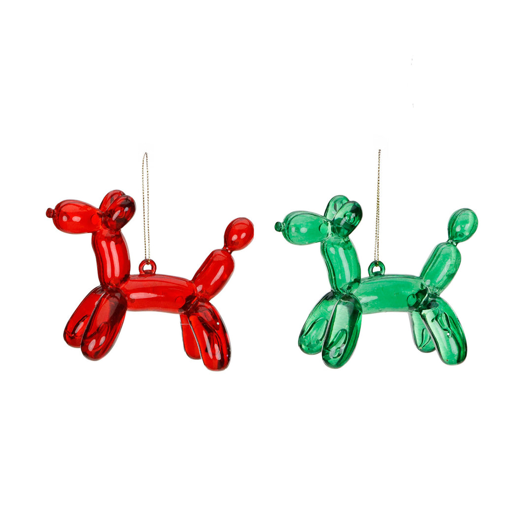 Dog Balloon Glass Decoration