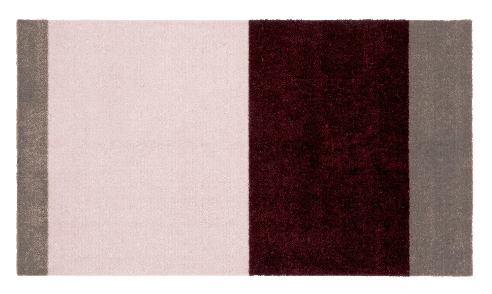 Bordeaux/Sand/Rose Stripes Floormat