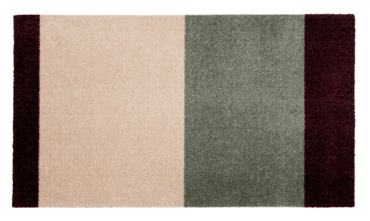 Ivory/Green/Bordeaux Stripes Floormat