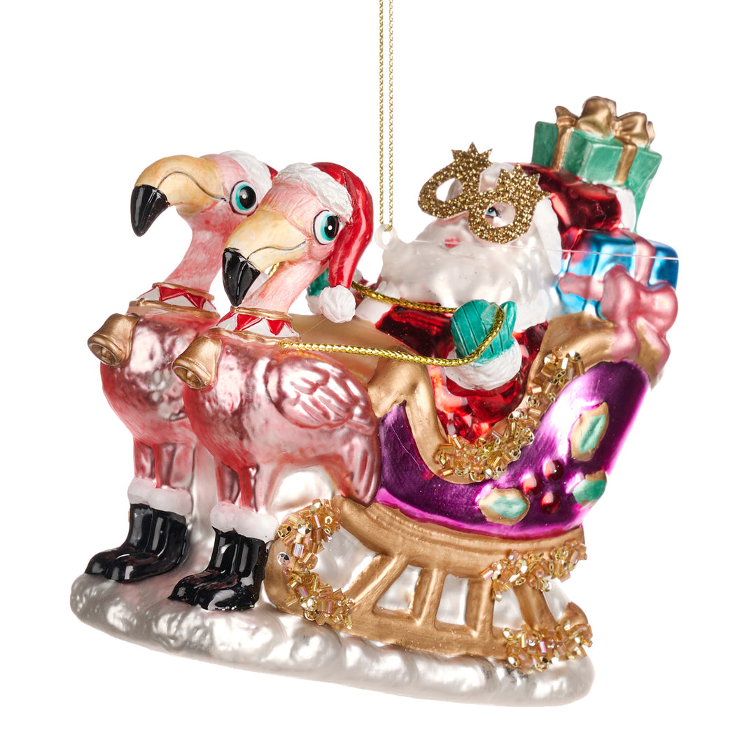 Funky Santa & Flamingo Sleigh