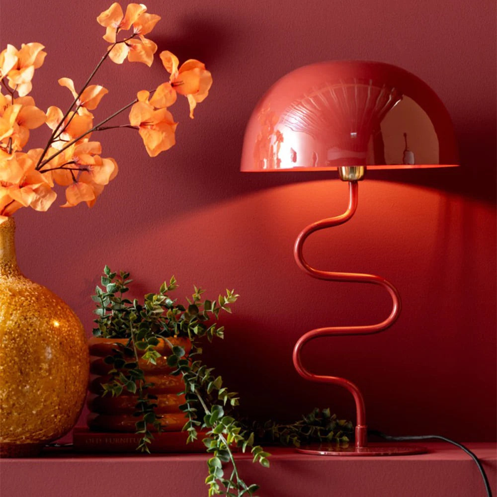 Twist Red Ochre Table Lamp