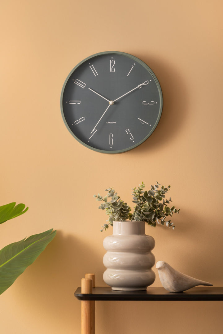 Regal Numbers Jungle Green Wall Clock