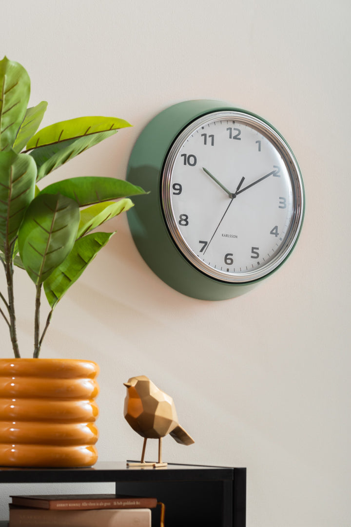 Modern Retro Jungle Green Wall Clock