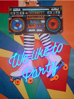 'We Like to Party' Wall Artwork with LED Neon