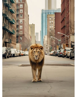 Lion Urban Zoo Acrylic Art