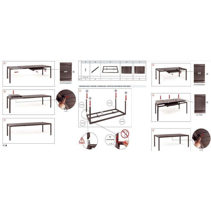 SALE Nardi Terra Extendable 'Tevere' Dining Table & 'Tiberina' Chair Set