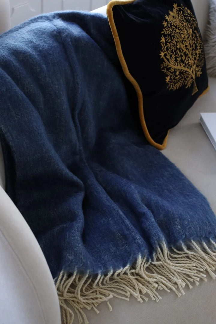 Rust Grey Double Face Mohair Throw