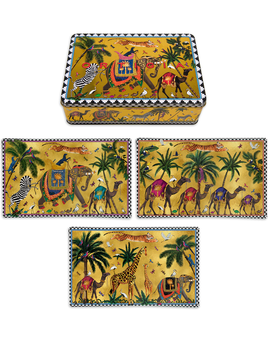 Ortigia Flying Tiger Glass Plates Set