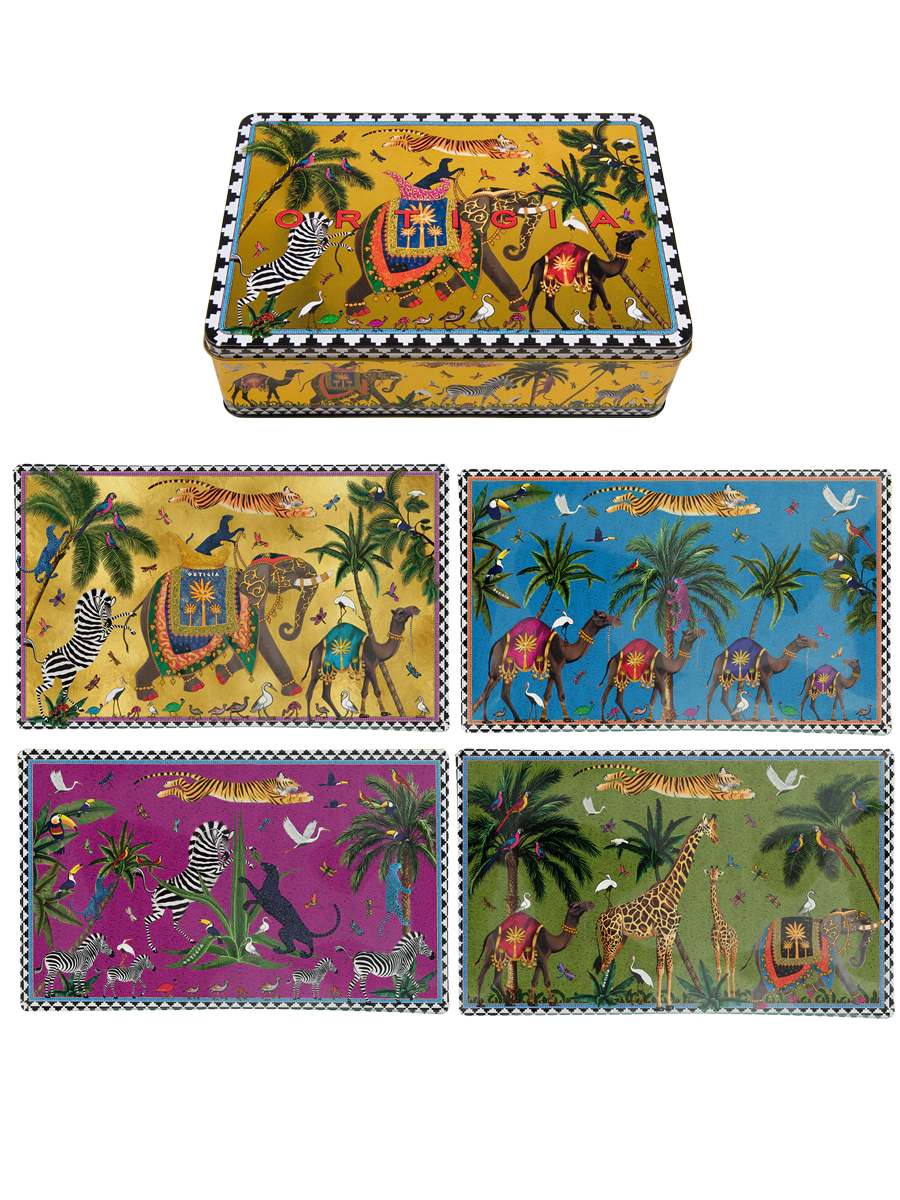 Ortigia Flying Tiger Glass Plates Set