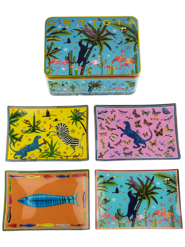 Ortigia Rectangle Glass Plates Set