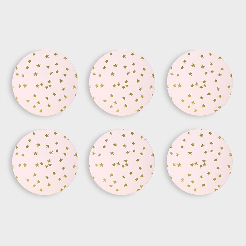 SALE Pink &amp; Gold Star Coasters