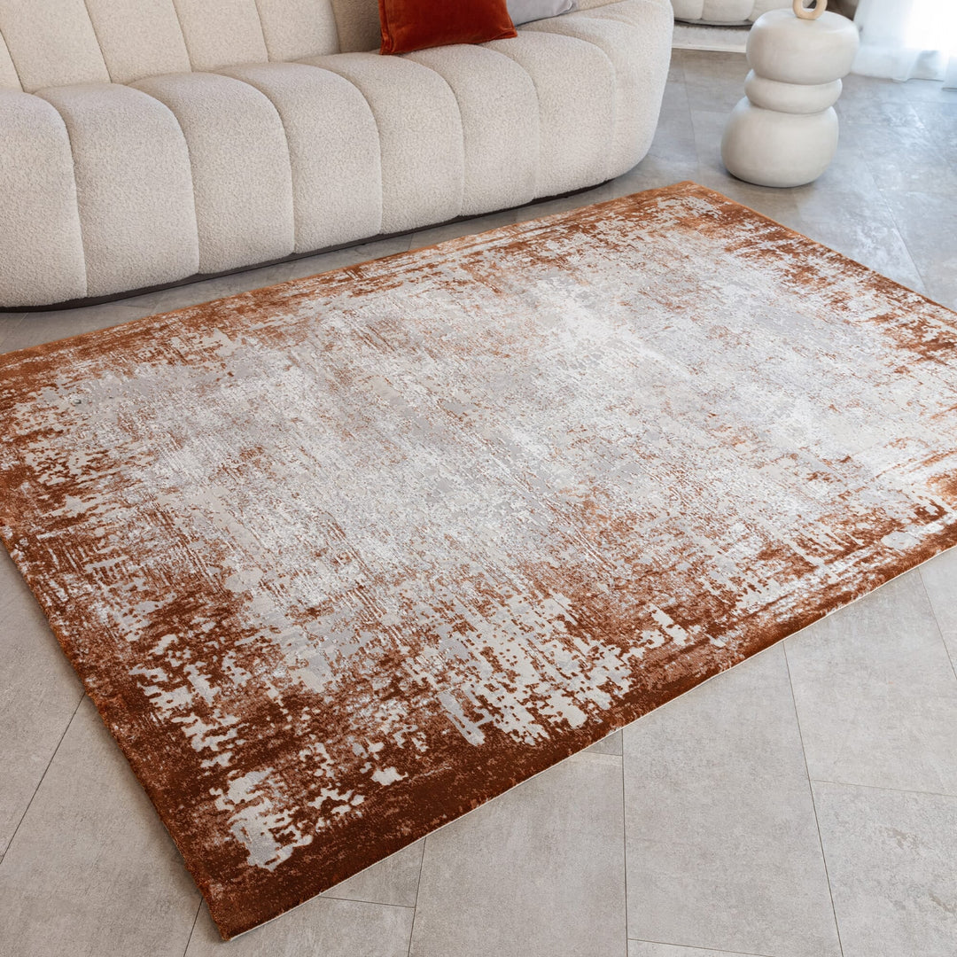 Kuza Border Terracotta Rugs