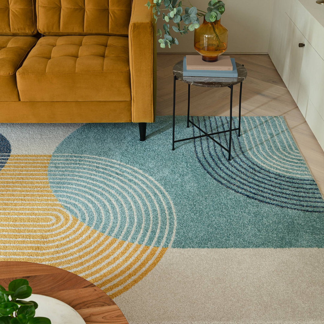 Muse Blue Retro Rugs