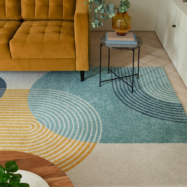 Muse Blue Retro Rugs