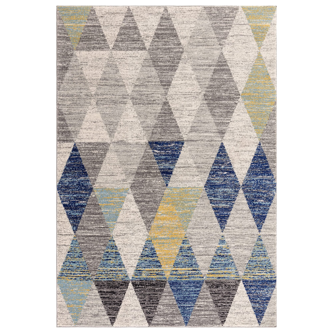 Muse Check Harlequin Blue Runner & Rugs