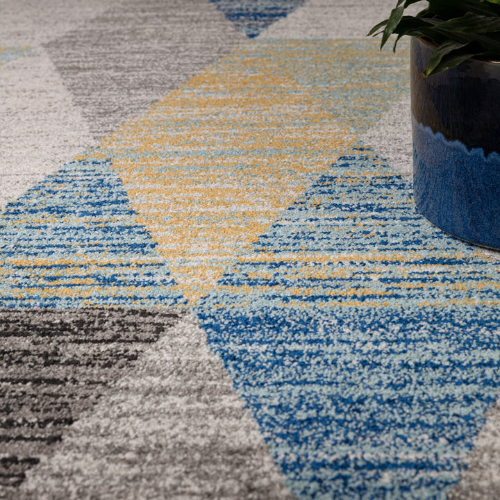 Muse Check Harlequin Blue Runner & Rugs