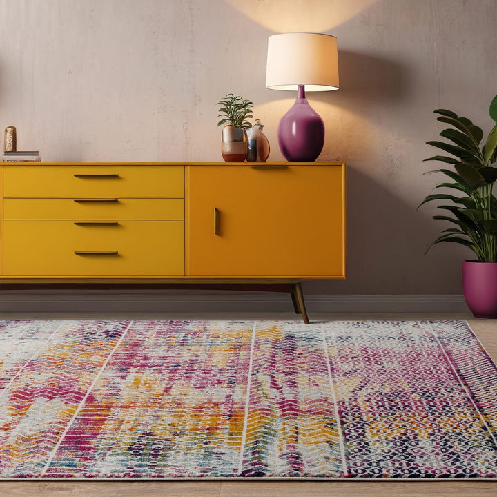 Muse Check Tribal Bright Runner & Rugs