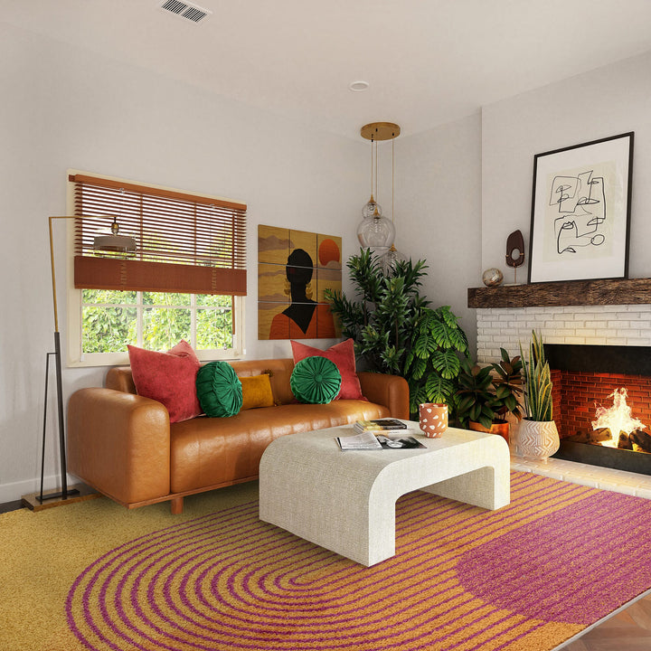 Muse Orange Retro Rugs