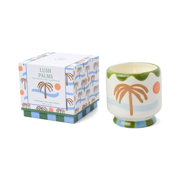 'Palm Tree' Ceramic Candle & Matches