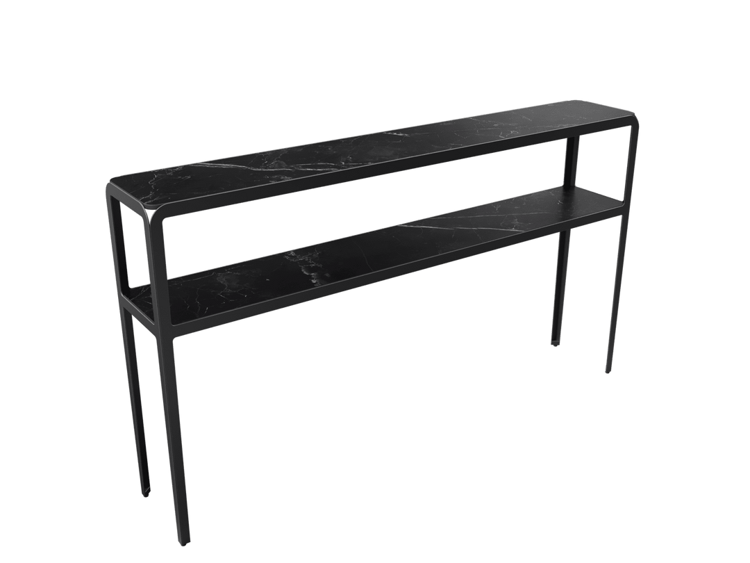 Sumatra Console With Shelf 'Marquina Marble'