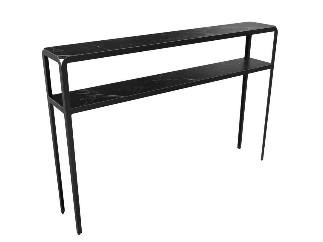 Sumatra Console With Shelf 'Marquina Marble'