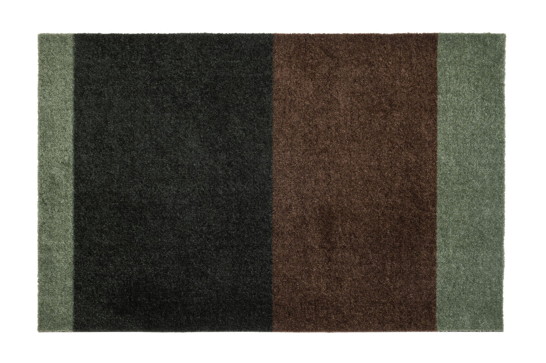 Dusty Green/Brown Stripes Floormat