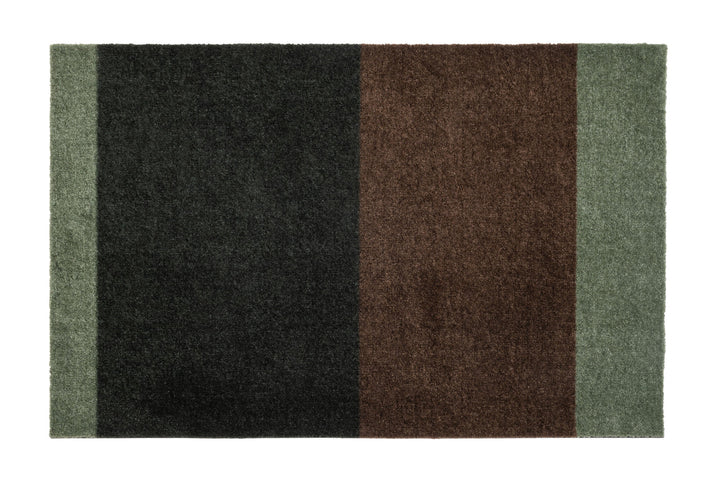 Dusty Green/Brown Stripes Floormat