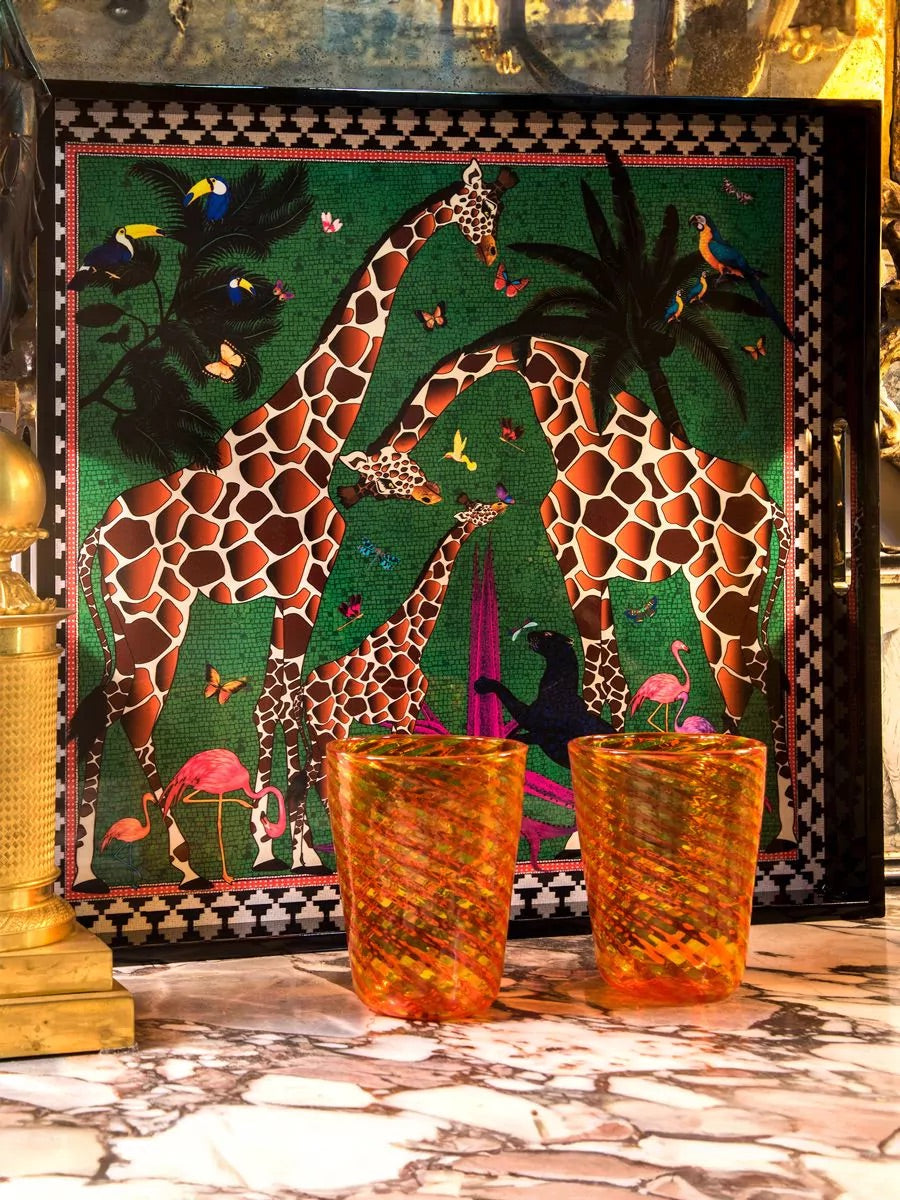 Large Green Giraffe Tray
