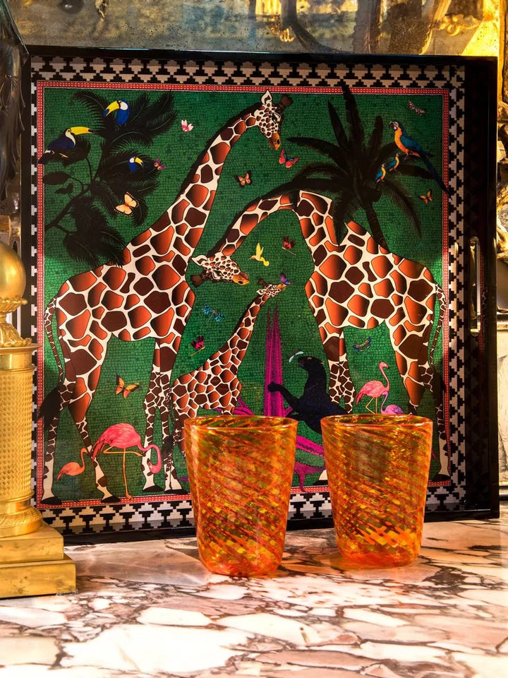 Large Green Giraffe Tray