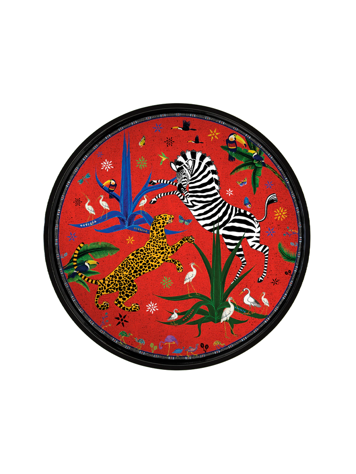 Ortigia Round Red Jungle Tray