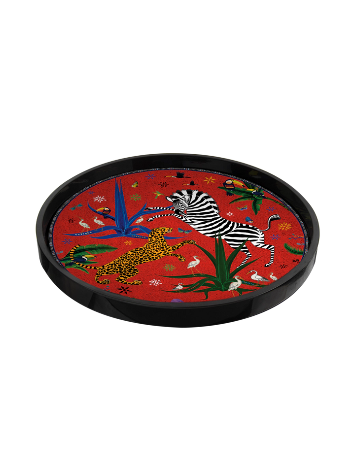 Ortigia Round Red Jungle Tray