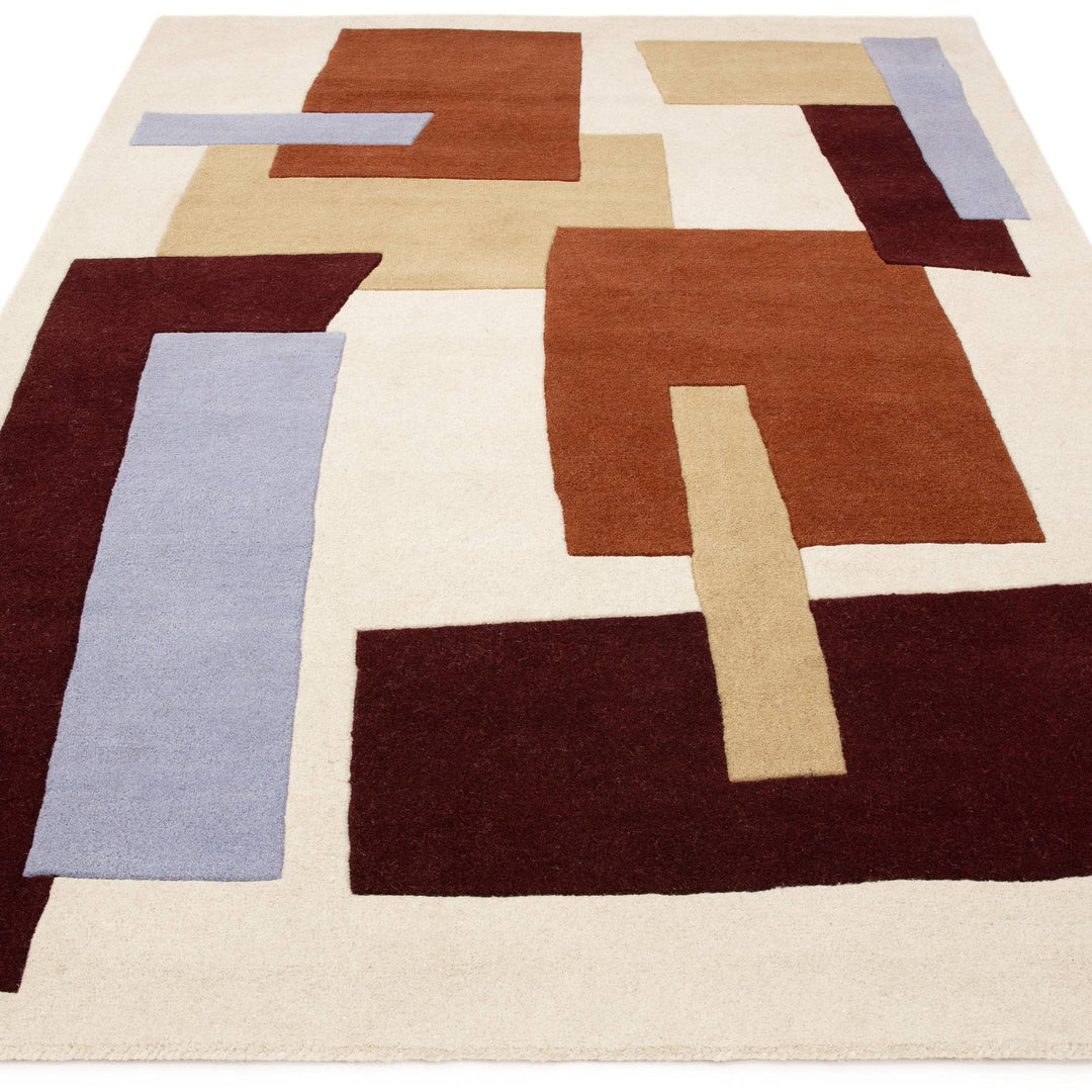 Venessla Brown &amp; Burgundy Wool Rug