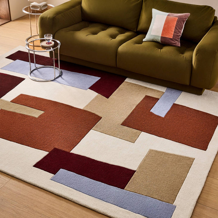 Venessla Brown &amp; Burgundy Wool Rug