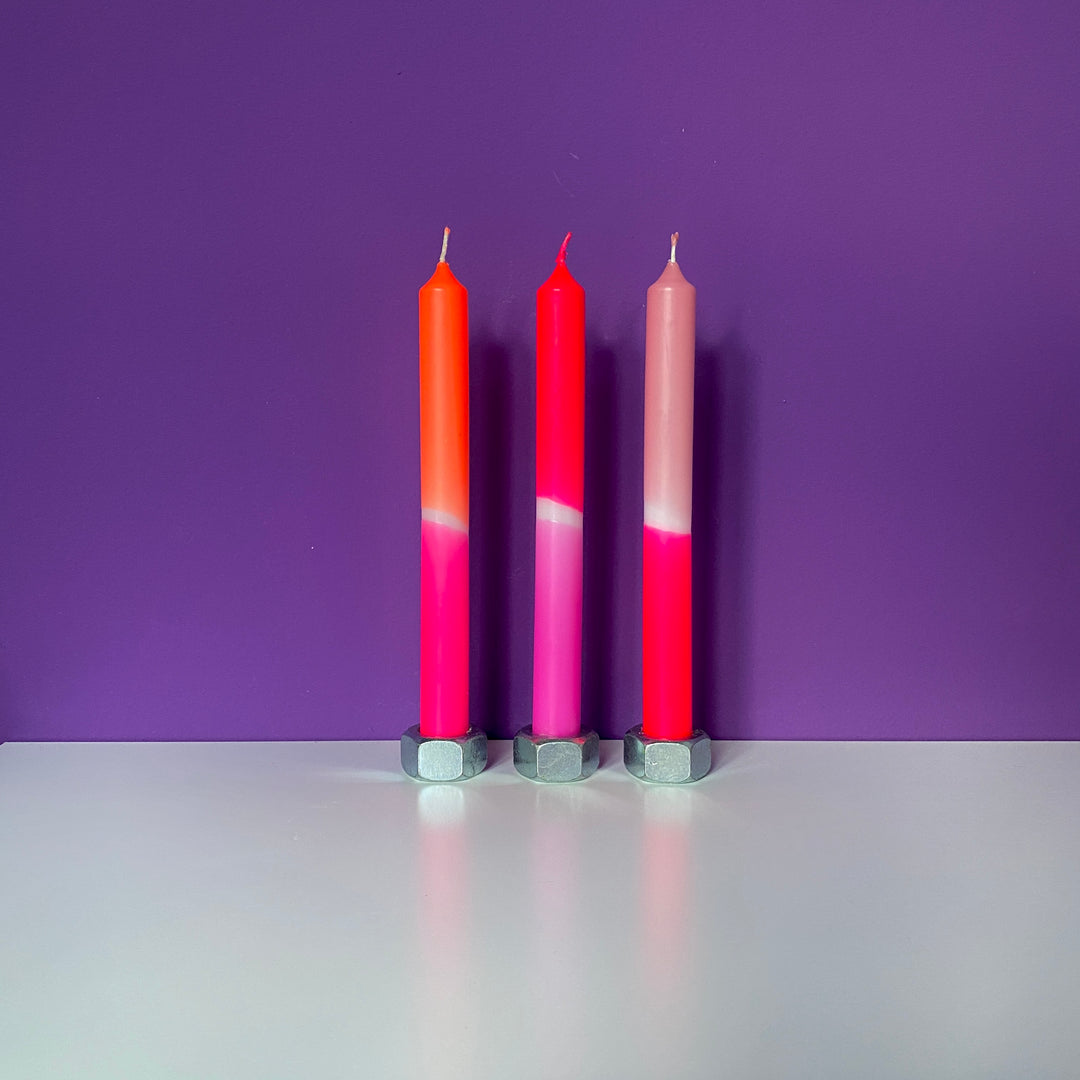 1.Neon Dip Dye Candle Set