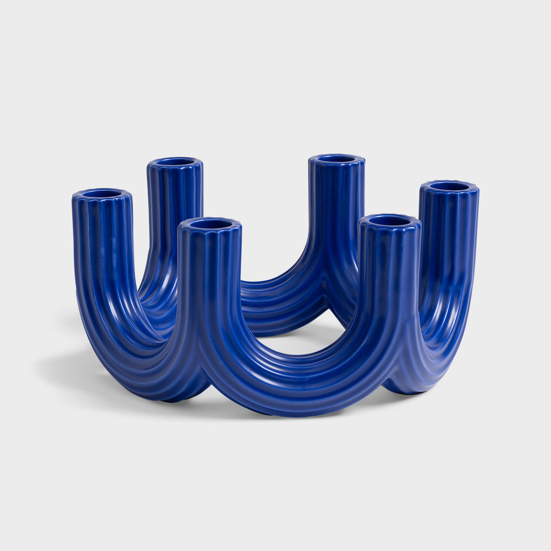 Candle Holder Churros blue