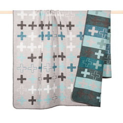 Cross Greys & Blues Throw