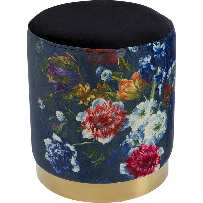 Stool Cherry Flower Black Brass