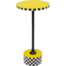 SALE Yellow Checkers Side Table