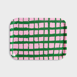 Green Grid Pink Tray