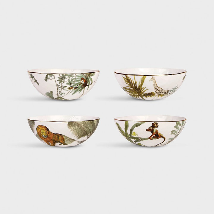 Jungle Porcelain Bowls Set 4