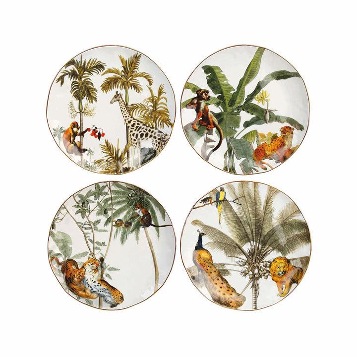 Jungle Porcelain Plates Set 4
