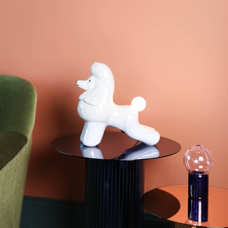 White Poodle Table Lamp