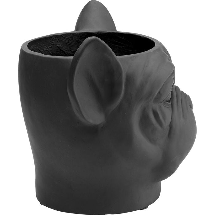 Black Bulldog Deco Planter